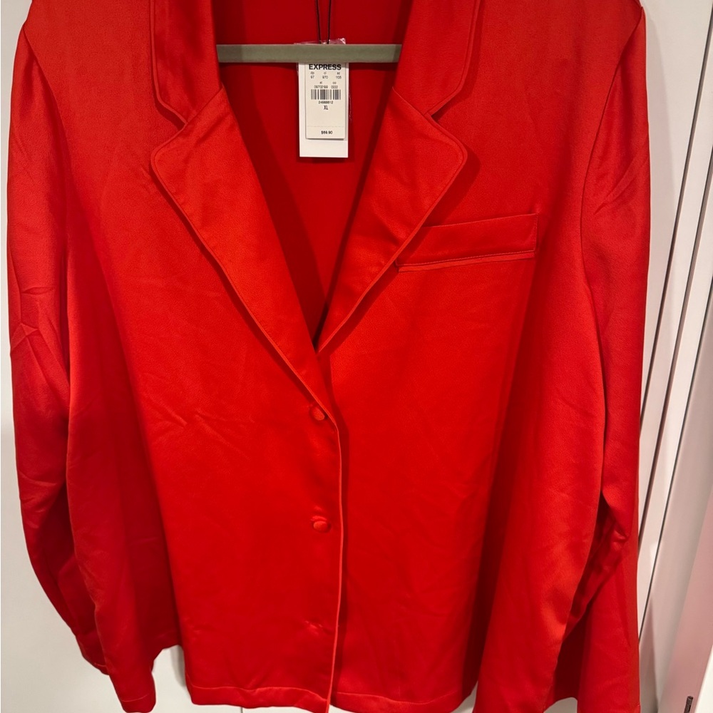 Love Red Satin Blazer